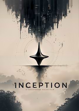 Inception Movie Poster with Spinning Top