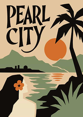 Pearl City Hawaii Travel Poster