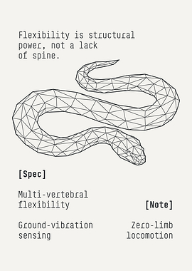 Minimalist Geometric Snake Infographic Poster
