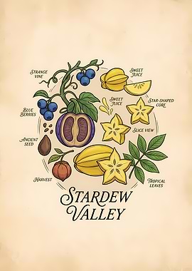 Stardew Valley Botanical Illustration