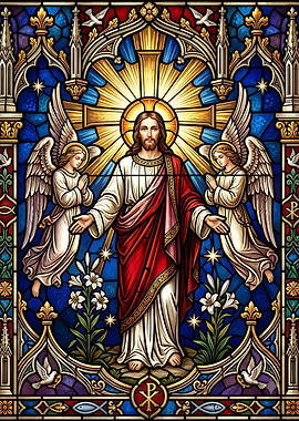Jesus Christ Stained Glass Window Art