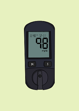 Digital Blood Glucose Meter Illustration