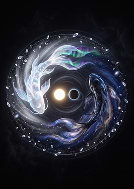 Celestial koi fish Yin Yang