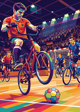 Cycle Ball Pop Art Illustration