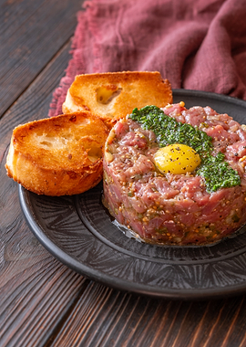 Beef Tartare with Toasted Bread