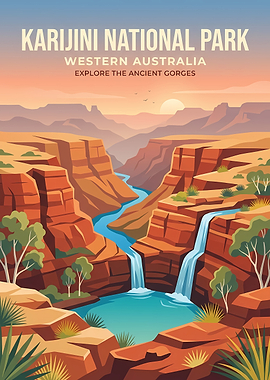 Karijini National Park Travel Poster