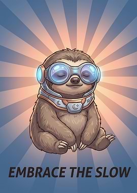 Cute Astronaut Sloth Poster