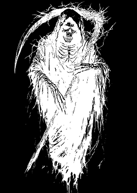 Grim Reaper Scythe Illustration