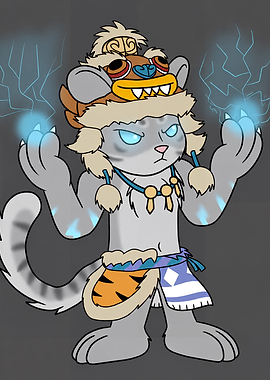 Anthropomorphic Snow Leopard Warrior Character
