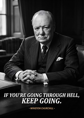 Winston Churchill Inspirational Quote Poster