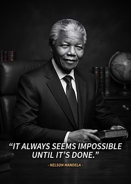 Nelson Mandela Inspirational Quote Poster