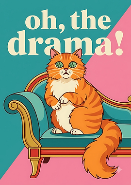 Oh, the Drama! Cat Poster