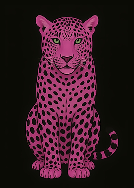 Pink Leopard Illustration