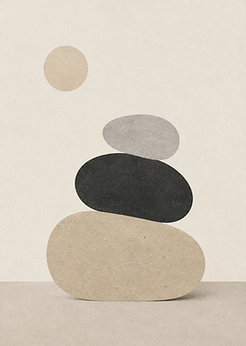 Minimalist Zen Stone Stack Art