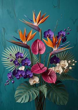 Vibrant Tropical Floral Arrangement
