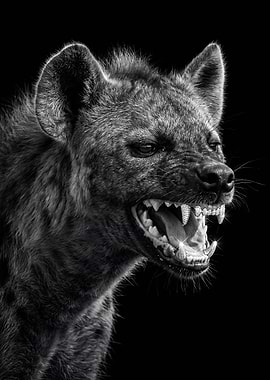 Hyena with Diamond Encrusted Teeth
