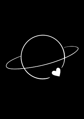 Minimalist Planet with Heart Icon