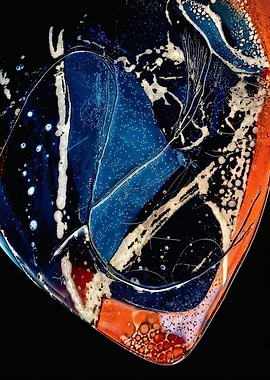 Midnight Fusion – Abstract Fluid Energy – Abstract Porcelain #62