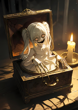 Creepy Jack-in-the-Box Anime Doll