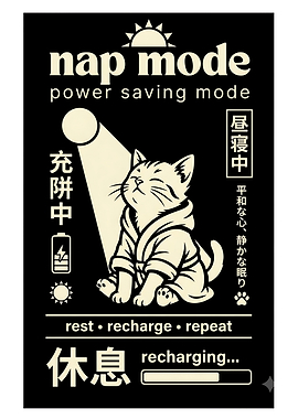 Nap Mode Cat Recharging Poster