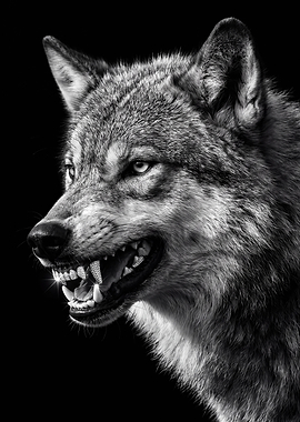Wolf with Diamond Grillz
