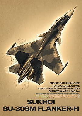 Sukhoi Su-30SM Flanker-H Technical Poster