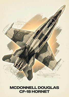 McDonnell Douglas CF-18 Hornet Blueprint Art