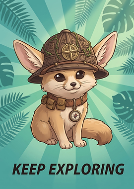 Cute Fennec Fox Explorer Poster