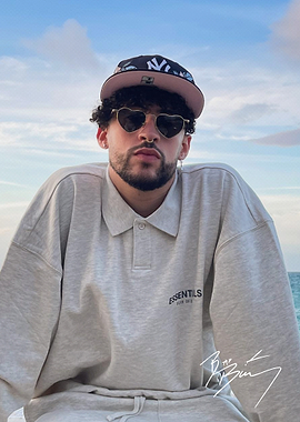 Bad Bunny Wearing Essentials Polo