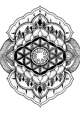 Intricate Black and White Mandala Design