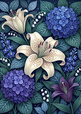 Elegant Floral Botanical Illustration