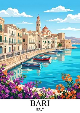 Bari Italy Travel Poster