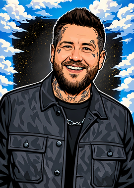 Illustrated Portrait of Bearded Man
