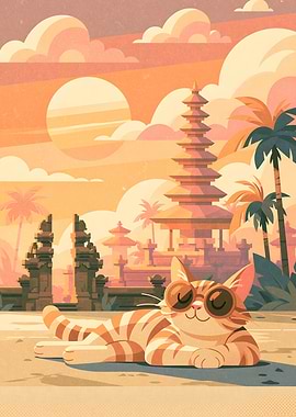 Cool Cat Relaxing in Bali