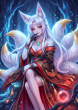Beautiful Nine-Tailed Fox Spirit