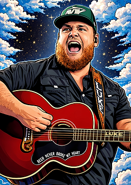 Luke Combs Performing Country Music Art