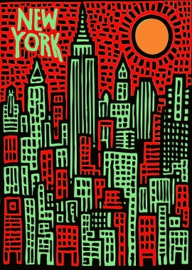 Pop Art New York City Skyline