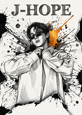 J-Hope BTS Artistic Portrait Poster
