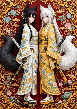Dual Fox Spirit Samurai Sisters