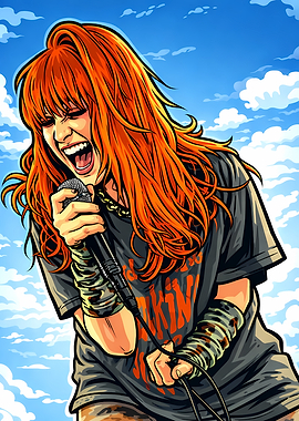 Hayley Williams Singing Illustration
