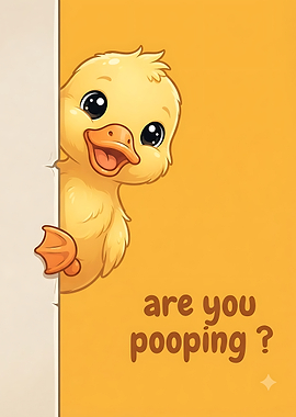 Cute Duck Peeking Funny Sign