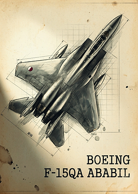 Boeing F-15QA Ababil Blueprint Poster