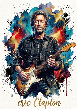 Eric Clapton Watercolor Portrait