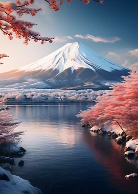 Mount Fuji with Cherry Blossoms