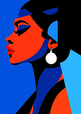 Minimalist Pop Art Portrait of Woman