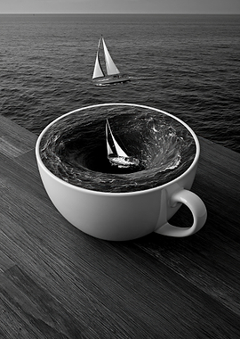 Sailboat in a Coffee Cup Whirlpool