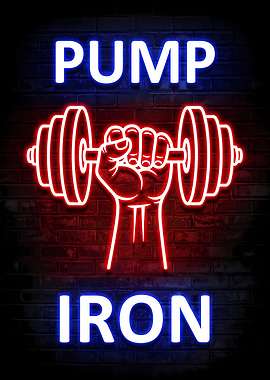 Pump Iron Neon Gym Sign