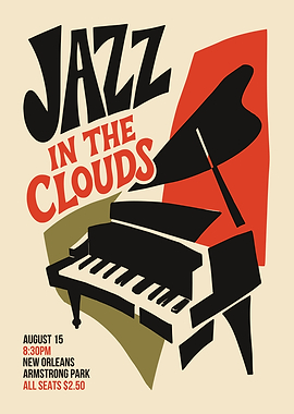Jazz in the Clouds Vintage Poster
