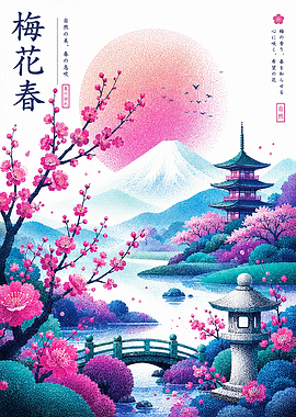 Plum Blossoms Spring Landscape