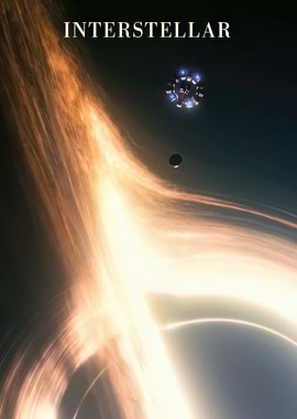 Interstellar Movie Poster with Black Hole